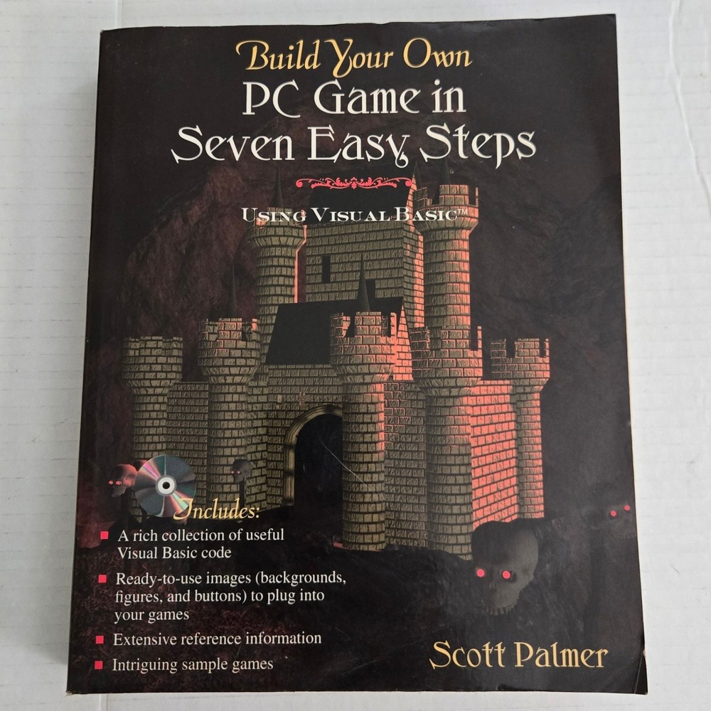 VTG 1996 Build Your Own PC Game Seven Easy Steps Visual Basic Book‎ w/ CD Palmer